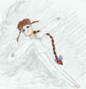 drawing by Chouko inspired by final scene in "Crouching Tiger, Hidden Dragon."   (199342 bytes)