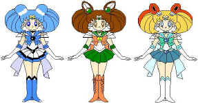 3 Odangoed Senshi - Chibi Hoth (Aisu), Corellia (Sutaru) and Chibi Naboo (Kairiku) by Shuorong (Chibi Bespin)  (44247 bytes)