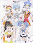 Bespin (Kumoko), Hoth (Yukiko), Naboo (Kyoko), Chibi Bespin (Shuorong) and Chibi Hoth (Aisu)   (190052 bytes)