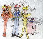 Kairiku/Vulpix, Nom/Ash, Mika/Pikachu, and Niji/Jigglypuff  (534986 bytes)
