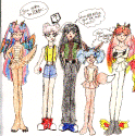 Yoshiko/Charizard, Annika/Misty, Xarae/Brock, Aisu/Eevee, and Ippin/Rapidash  (402321 bytes)